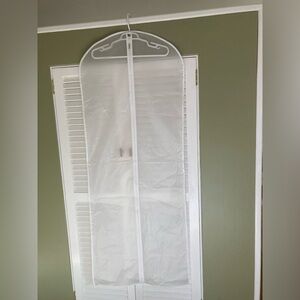 Set of 12 Long White Garment Bags for Home Storage